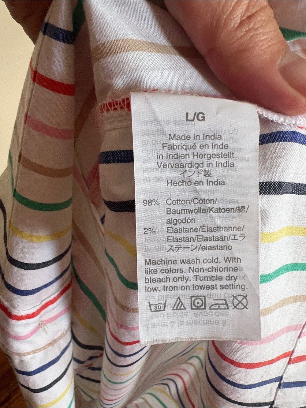J. Crew Factory Rainbow Multi Color Stripe Square Neck Button Front Top NWT L - Picture 8 of 8